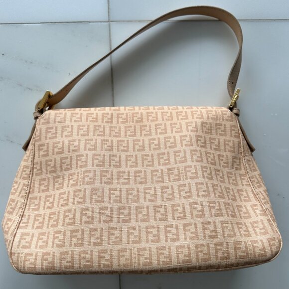 Fendi Zucca Mama Baguette Shoulder Bag in Pink/Beige - Picture 3 of 7